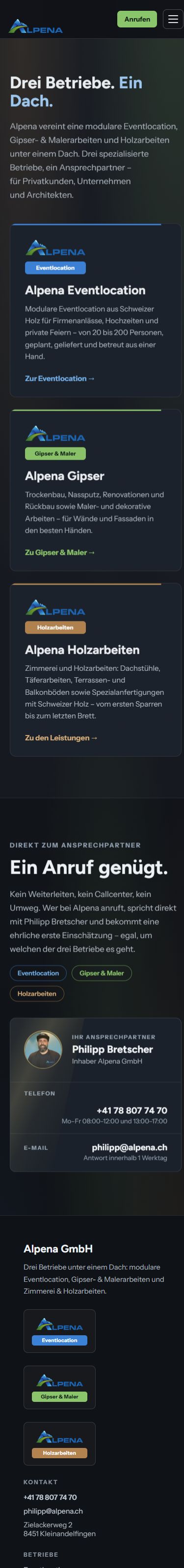 Mobile Website von Alpena